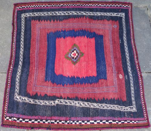 ANTIQUE AFSHAR DINING OR BREAD SOFREH RUG WALL HANGING DISPLAY BREAD EATING CLOTHAFSHAR TRIBES OF KERMANSOUTH PERSIA - ADDITIONAL PHOTO 2