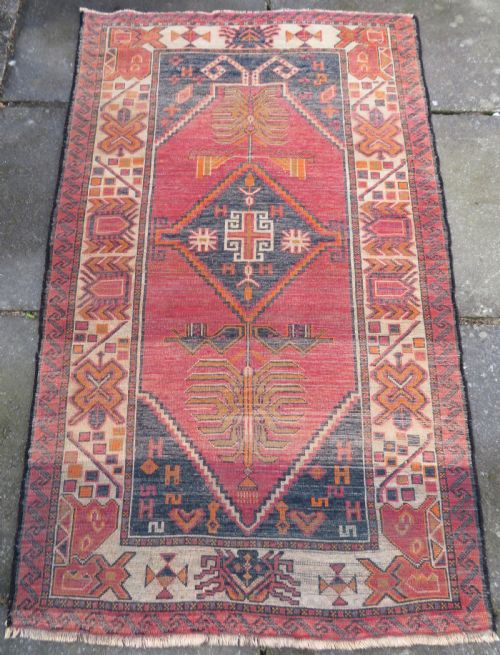ANTIQUE TURKISH KURDISH VILLAGE RUG MALATYA PROVINCEEASTERN ANATOLIA162CM X 100CM - ADDITIONAL PHOTO 17