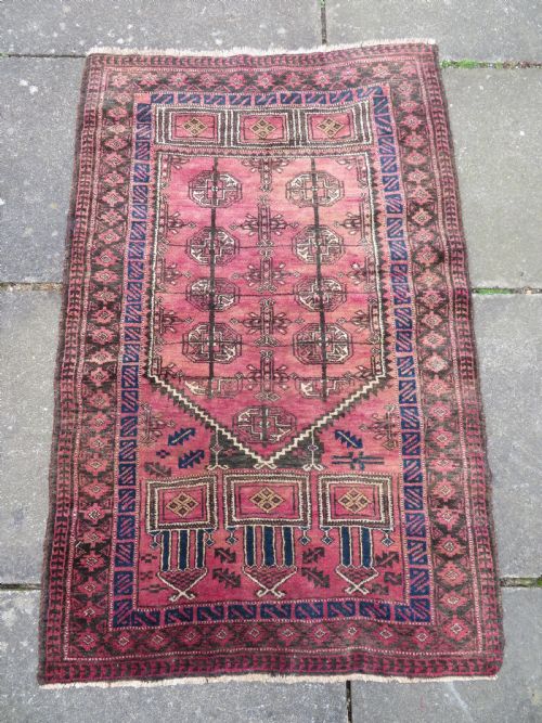 OLD AFGHAN TURKMEN SEHMIHRAB KIZIL AYAK PRAYER RUG 143CM X 90CM - ADDITIONAL PHOTO 1