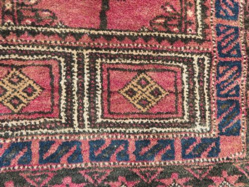 OLD AFGHAN TURKMEN SEHMIHRAB KIZIL AYAK PRAYER RUG 143CM X 90CM - ADDITIONAL PHOTO 6