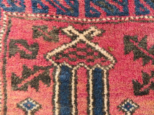 OLD AFGHAN TURKMEN SEHMIHRAB KIZIL AYAK PRAYER RUG 143CM X 90CM - ADDITIONAL PHOTO 12