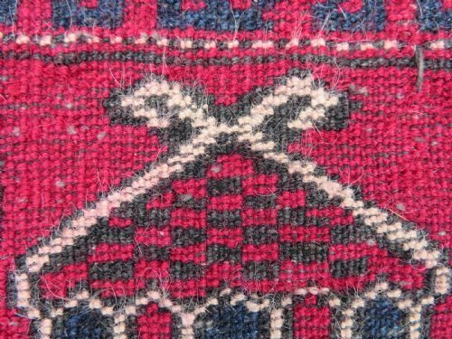 OLD AFGHAN TURKMEN SEHMIHRAB KIZIL AYAK PRAYER RUG 143CM X 90CM - ADDITIONAL PHOTO 16