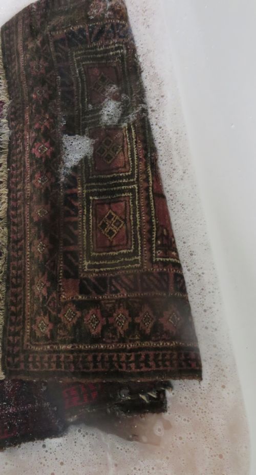 OLD AFGHAN TURKMEN SEHMIHRAB KIZIL AYAK PRAYER RUG 143CM X 90CM - ADDITIONAL PHOTO 19