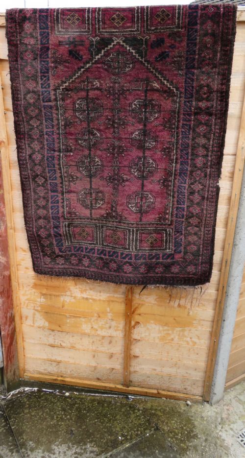 OLD AFGHAN TURKMEN SEHMIHRAB KIZIL AYAK PRAYER RUG 143CM X 90CM - ADDITIONAL PHOTO 21