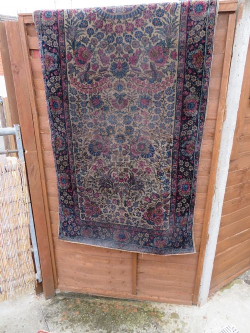 PAIR ANTIQUE IVORY GROUND FLORAL KERMAN KIRMAN RUGS SOUTH PERSIA 174CM X 90CM - ADDITIONAL PHOTO 29