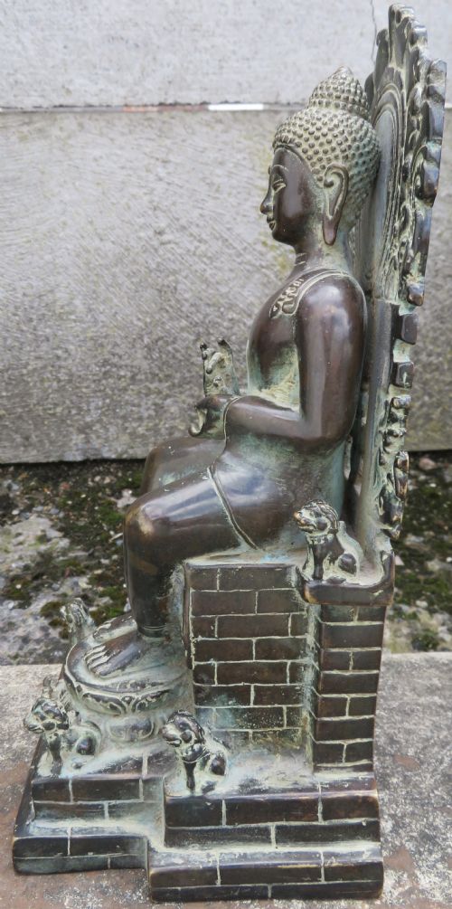 A COPPER ALLOY SEATED FIGURE OF BUDDHA IN THE EUROPEAN FASHION INDONESIAN ARCHIPELAGOCENTRAL JAVA CIRCA EARLY 15TH CENTURY - ADDITIONAL PHOTO 12