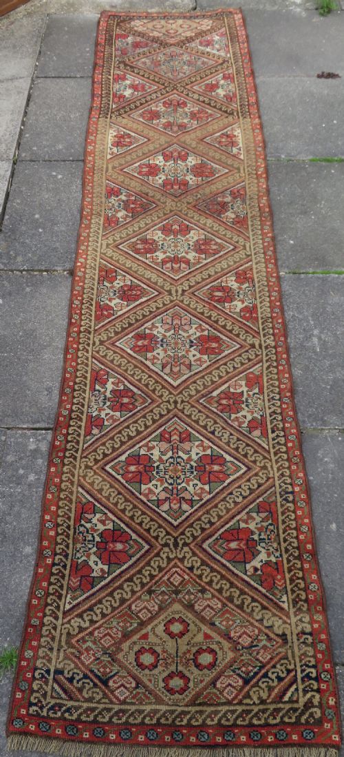 ANTIQUE KURDISH NARROW RUNNER NORTH WEST PERSIACIRCA 1900 318CM X 76CM - ADDITIONAL PHOTO 1
