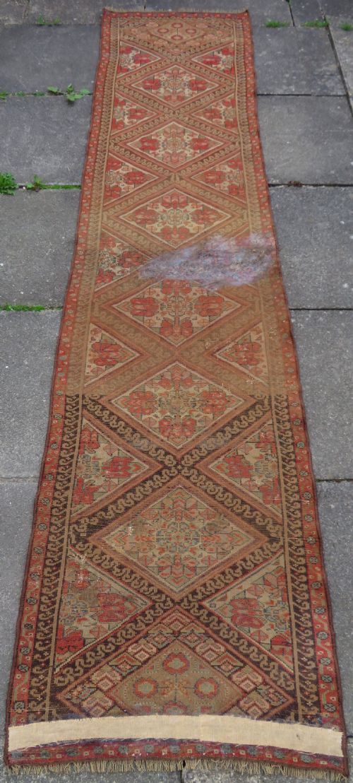 ANTIQUE KURDISH NARROW RUNNER NORTH WEST PERSIACIRCA 1900 318CM X 76CM - ADDITIONAL PHOTO 15