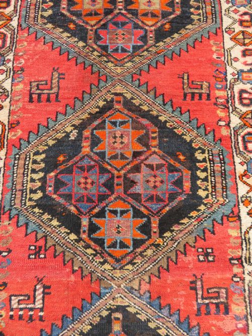 ATTRACTIVE ANTIQUE KURDISH NARROW VILLAGE MADE RUNNER NORTH WEST PERSIA 281CM X 93CM - ADDITIONAL PHOTO 3
