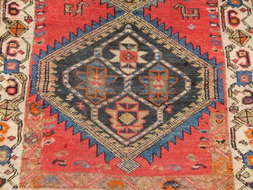 ATTRACTIVE ANTIQUE KURDISH NARROW VILLAGE MADE RUNNER NORTH WEST PERSIA 281CM X 93CM - ADDITIONAL PHOTO 5
