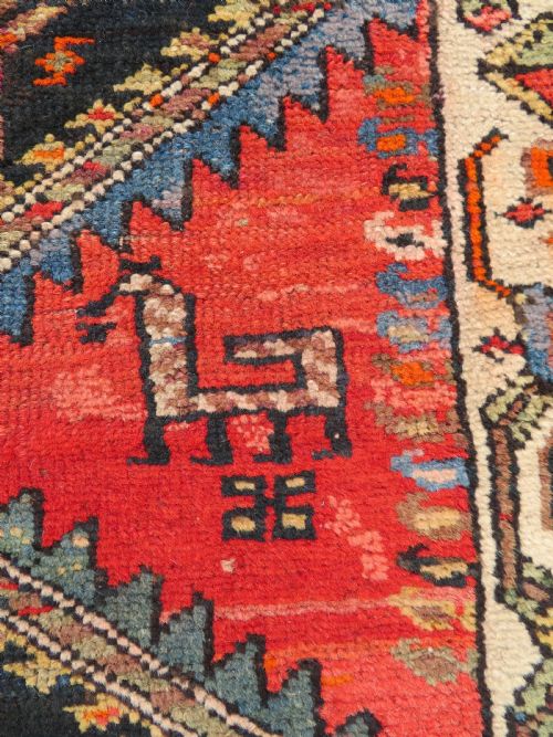 ATTRACTIVE ANTIQUE KURDISH NARROW VILLAGE MADE RUNNER NORTH WEST PERSIA 281CM X 93CM - ADDITIONAL PHOTO 9