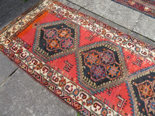 ATTRACTIVE ANTIQUE KURDISH NARROW VILLAGE MADE RUNNER NORTH WEST PERSIA 281CM X 93CM - ADDITIONAL PHOTO 19