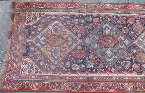 INTERIOR DESIGN EARLY ANTIQUE QASHQAI TRIBAL RUNNER CIRCA 1860S 293CM X 89CM - ADDITIONAL PHOTO 2