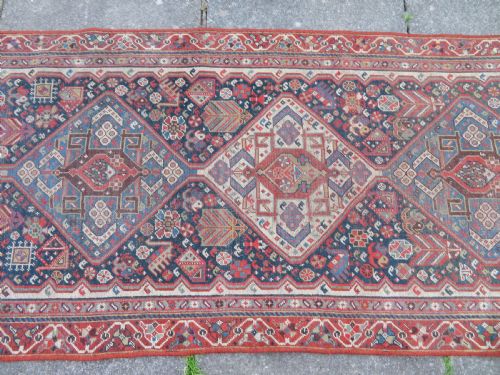 INTERIOR DESIGN EARLY ANTIQUE QASHQAI TRIBAL RUNNER CIRCA 1860S 293CM X 89CM - ADDITIONAL PHOTO 3