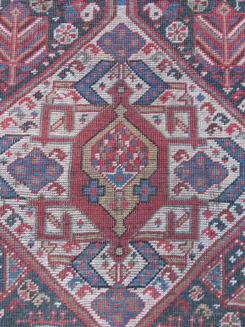 INTERIOR DESIGN EARLY ANTIQUE QASHQAI TRIBAL RUNNER CIRCA 1860S 293CM X 89CM - ADDITIONAL PHOTO 6