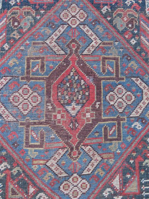INTERIOR DESIGN EARLY ANTIQUE QASHQAI TRIBAL RUNNER CIRCA 1860S 293CM X 89CM - ADDITIONAL PHOTO 7