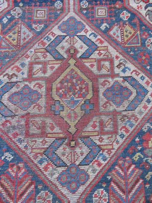 INTERIOR DESIGN EARLY ANTIQUE QASHQAI TRIBAL RUNNER CIRCA 1860S 293CM X 89CM - ADDITIONAL PHOTO 10