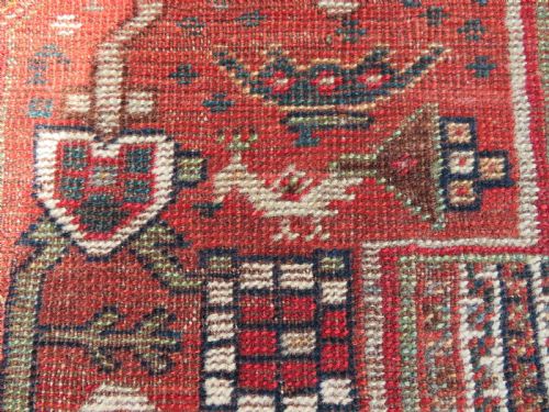 INTERIOR DESIGN EARLY ANTIQUE KHAMSEH TRIBAL RUG SOUTH WEST PERSIACIRCA 1870S 234CM X 148CM - ADDITIONAL PHOTO 10