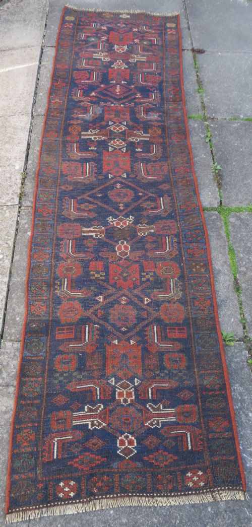 ANTIQUE KURDISH NARROW RUNNER RUG PAIR TRIBESWOMEN FIGURES NORTH WEST PERSIA 275CM X 76CM - ADDITIONAL PHOTO 16