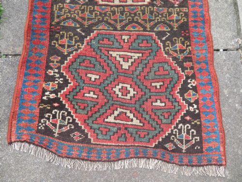 INTERIOR DESIGNEARLY ANTIQUE KURDISH NARROW RUNNERRUG NORTH WEST PERSIACIRCA 1860S 282CM X 74CM - ADDITIONAL PHOTO 4