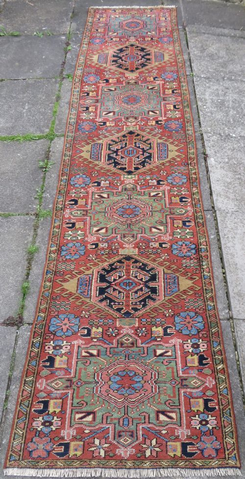 ANTIQUE HERIZ KARAJA NARROW RUNNER RUG NORTH WEST PERSIA 338CM X 82CM ONLY 82CM WIDE - ADDITIONAL PHOTO 1