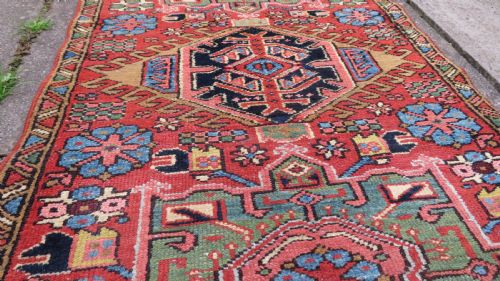 ANTIQUE HERIZ KARAJA NARROW RUNNER RUG NORTH WEST PERSIA 338CM X 82CM ONLY 82CM WIDE - ADDITIONAL PHOTO 14