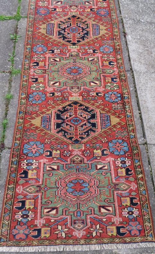ANTIQUE HERIZ KARAJA NARROW RUNNER RUG NORTH WEST PERSIA 338CM X 82CM ONLY 82CM WIDE - ADDITIONAL PHOTO 16