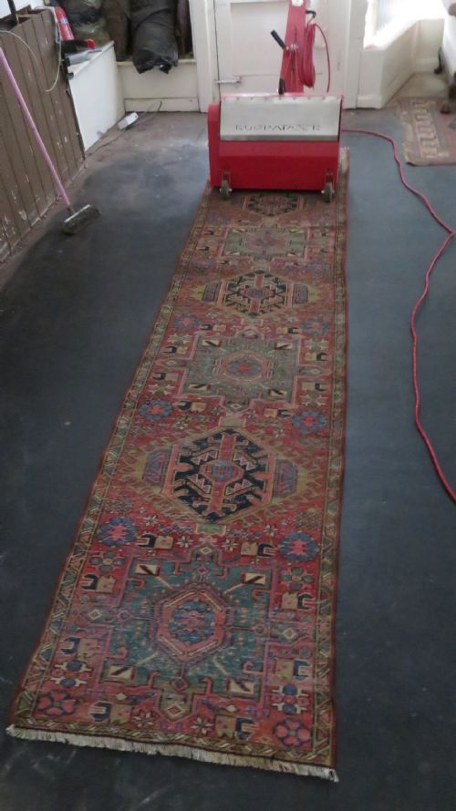 ANTIQUE HERIZ KARAJA NARROW RUNNER RUG NORTH WEST PERSIA 338CM X 82CM ONLY 82CM WIDE - ADDITIONAL PHOTO 21