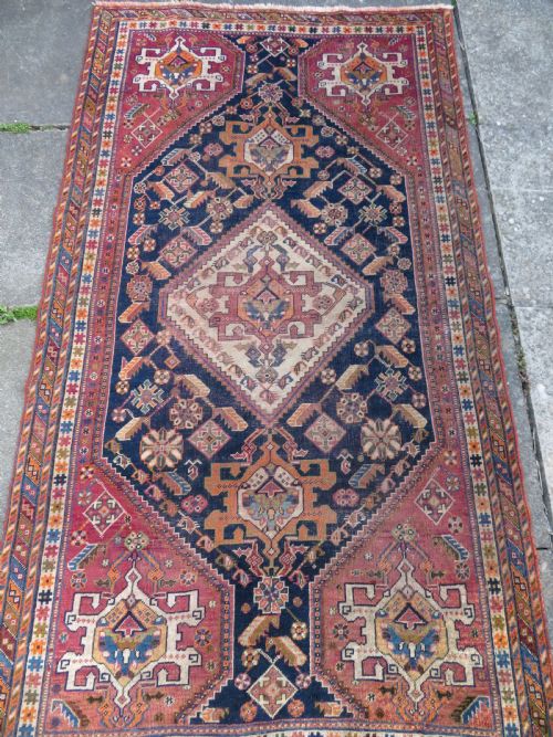 ANTIQUE QASHQAI RUG FARS PROVINCE SOUTH WEST PERSIA 219CM X 118CM - ADDITIONAL PHOTO 3