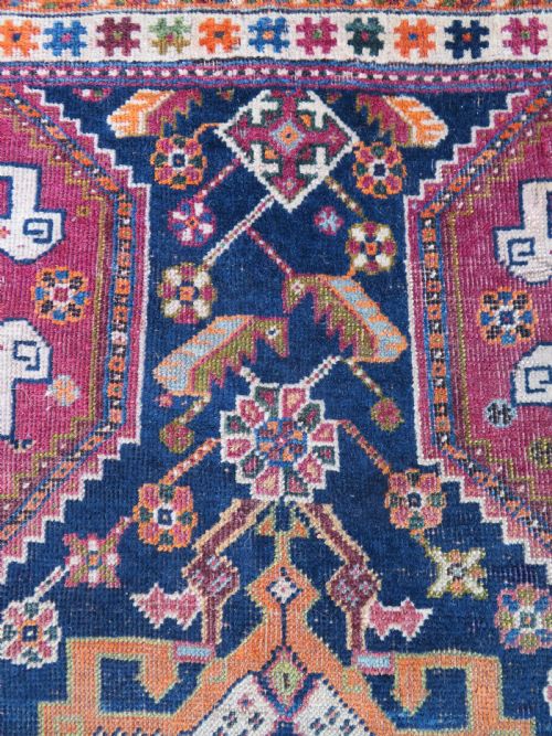ANTIQUE QASHQAI RUG FARS PROVINCE SOUTH WEST PERSIA 219CM X 118CM - ADDITIONAL PHOTO 5