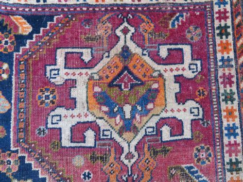 ANTIQUE QASHQAI RUG FARS PROVINCE SOUTH WEST PERSIA 219CM X 118CM - ADDITIONAL PHOTO 6
