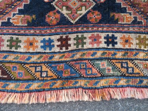 ANTIQUE QASHQAI RUG FARS PROVINCE SOUTH WEST PERSIA 219CM X 118CM - ADDITIONAL PHOTO 8
