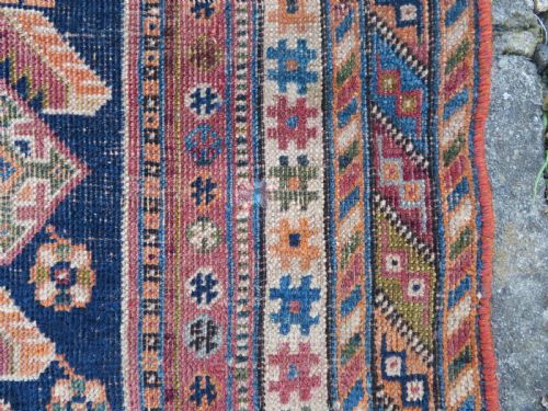 ANTIQUE QASHQAI RUG FARS PROVINCE SOUTH WEST PERSIA 219CM X 118CM - ADDITIONAL PHOTO 12