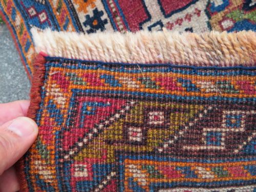 ANTIQUE QASHQAI RUG FARS PROVINCE SOUTH WEST PERSIA 219CM X 118CM - ADDITIONAL PHOTO 14