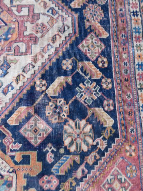 ANTIQUE QASHQAI RUG FARS PROVINCE SOUTH WEST PERSIA 219CM X 118CM - ADDITIONAL PHOTO 16
