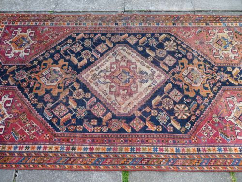 ANTIQUE QASHQAI RUG FARS PROVINCE SOUTH WEST PERSIA 219CM X 118CM - ADDITIONAL PHOTO 18