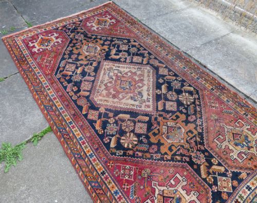 ANTIQUE QASHQAI RUG FARS PROVINCE SOUTH WEST PERSIA 219CM X 118CM - ADDITIONAL PHOTO 19