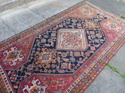 ANTIQUE QASHQAI RUG FARS PROVINCE SOUTH WEST PERSIA 219CM X 118CM - ADDITIONAL PHOTO 20