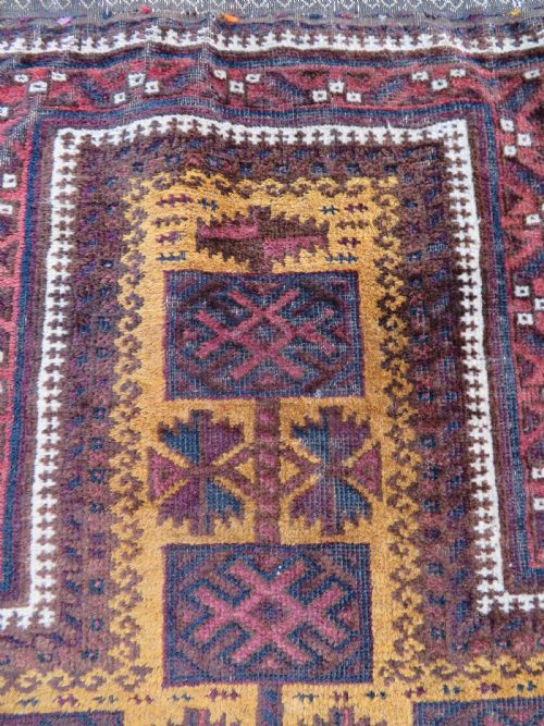ANTIQUE BALUCH CAMEL GROUND PRAYER RUG BALUCH TRIBES OF HERAT 2ND HALF 19TH CENTURY138CM X 84CM - ADDITIONAL PHOTO 2