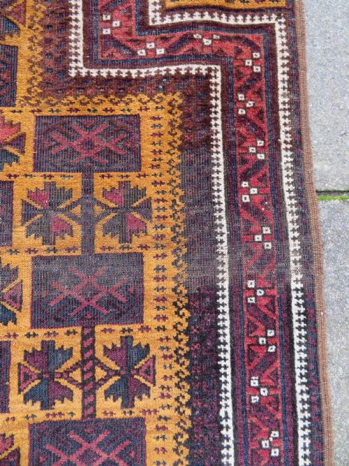 ANTIQUE BALUCH CAMEL GROUND PRAYER RUG BALUCH TRIBES OF HERAT 2ND HALF 19TH CENTURY138CM X 84CM - ADDITIONAL PHOTO 12