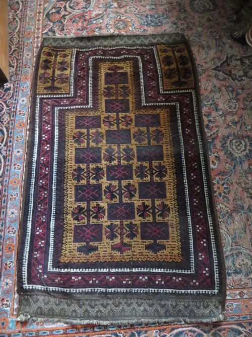 ANTIQUE BALUCH CAMEL GROUND PRAYER RUG BALUCH TRIBES OF HERAT 2ND HALF 19TH CENTURY138CM X 84CM - ADDITIONAL PHOTO 19