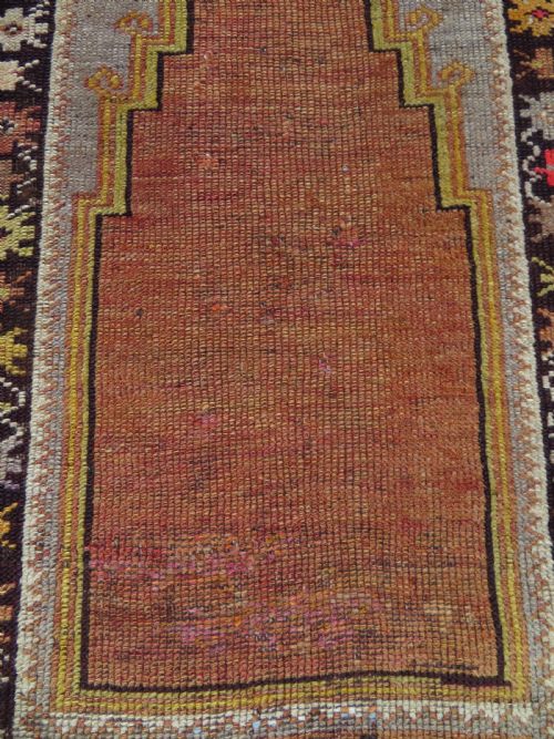 ANTIQUE TURKISH MILAS MELAS PRAYER RUG STAR BORDER WEST ANATOLIALATE 19TH CENTURY 165CM X 104CM - ADDITIONAL PHOTO 11