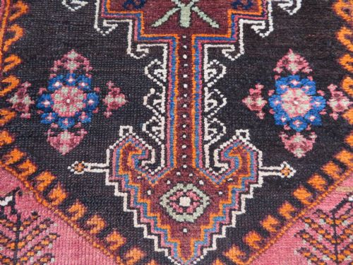 ANTIQUE KURDISH NARROW RUNNER RUG BIRDS PERCHED ON TREES NORTH WEST PERSIA 340CM X 89CM - ADDITIONAL PHOTO 8