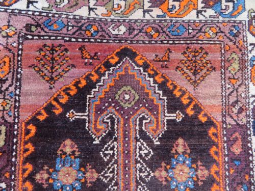 ANTIQUE KURDISH NARROW RUNNER RUG BIRDS PERCHED ON TREES NORTH WEST PERSIA 340CM X 89CM - ADDITIONAL PHOTO 13