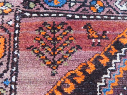 ANTIQUE KURDISH NARROW RUNNER RUG BIRDS PERCHED ON TREES NORTH WEST PERSIA 340CM X 89CM - ADDITIONAL PHOTO 14