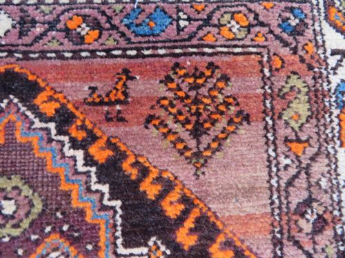 ANTIQUE KURDISH NARROW RUNNER RUG BIRDS PERCHED ON TREES NORTH WEST PERSIA 340CM X 89CM - ADDITIONAL PHOTO 15