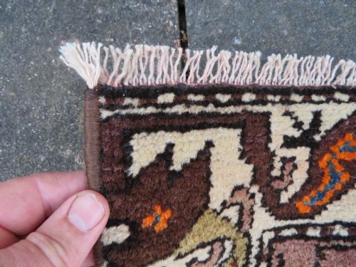 ANTIQUE KURDISH NARROW RUNNER RUG BIRDS PERCHED ON TREES NORTH WEST PERSIA 340CM X 89CM - ADDITIONAL PHOTO 16