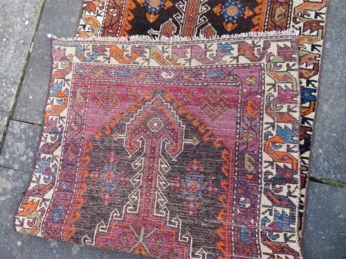 ANTIQUE KURDISH NARROW RUNNER RUG BIRDS PERCHED ON TREES NORTH WEST PERSIA 340CM X 89CM - ADDITIONAL PHOTO 18