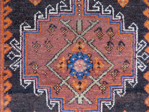 ANTIQUE KURDISH NARROW RUNNER RUG BIRDS PERCHED ON TREES NORTH WEST PERSIA 340CM X 89CM - ADDITIONAL PHOTO 21