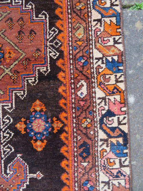 ANTIQUE KURDISH NARROW RUNNER RUG BIRDS PERCHED ON TREES NORTH WEST PERSIA 340CM X 89CM - ADDITIONAL PHOTO 23